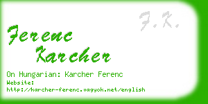 ferenc karcher business card